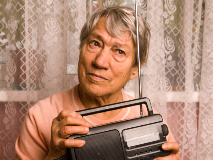 Older Woman with Radio