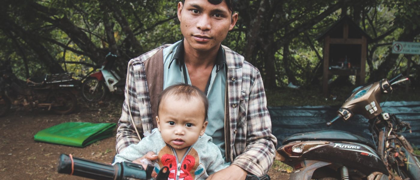 Father Son Baby Motorbike Cambodia